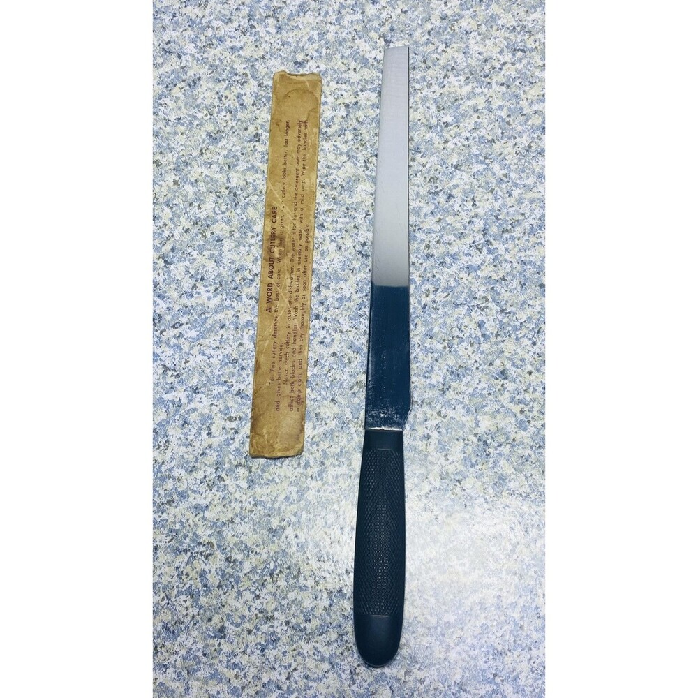 Vintage Cattaraugus Fine Slicing Bread Meat Knife Handle black